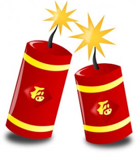 Chinese new year celebration fireworks