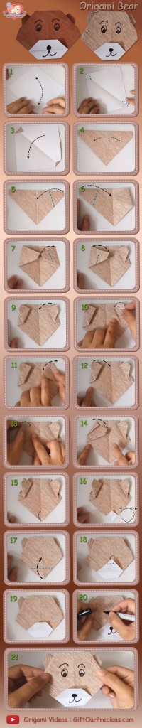 How to make an Origami Bear Instructions