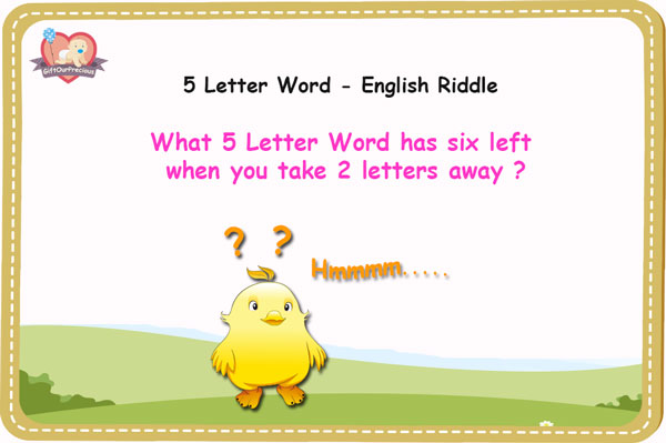 5 Letter Word - English Riddles with Answers