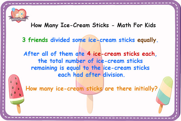 How Many Ice-Cream Sticks - Math Brain Teasers For Kids