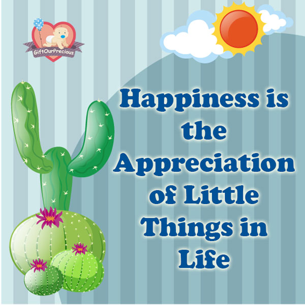 Happiness is the Appreciation of Little Things in Life