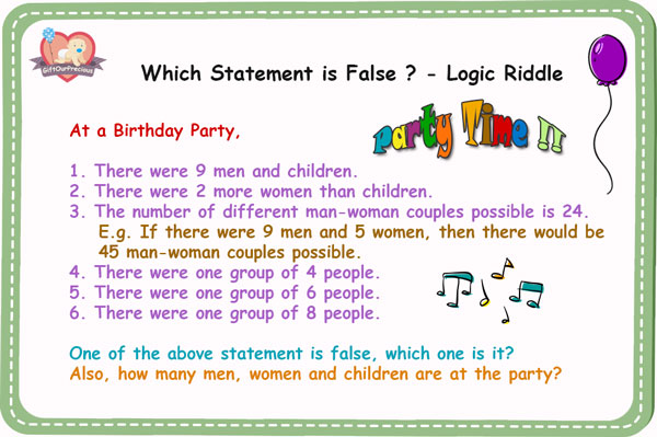 Which Statement is False - Logic Riddles with Answers