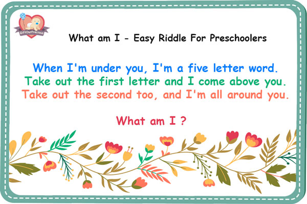 What am I - Easy Riddles For Preschoolers