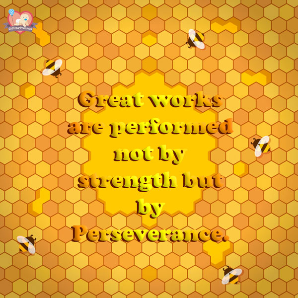 Great works are performed not by strength but by Perseverance