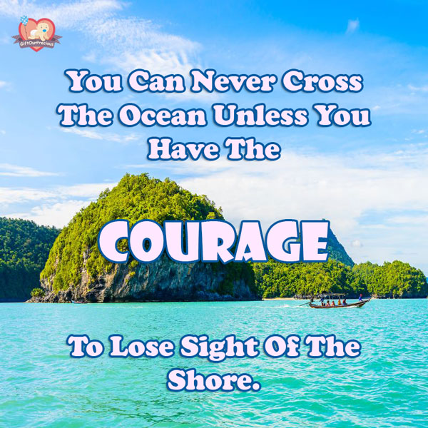 You Can Never Cross The Ocean Unless You Have The COURAGE To Lose Sight Of The Shore.