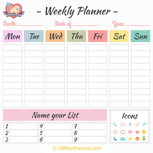 Printable Weekly Planner