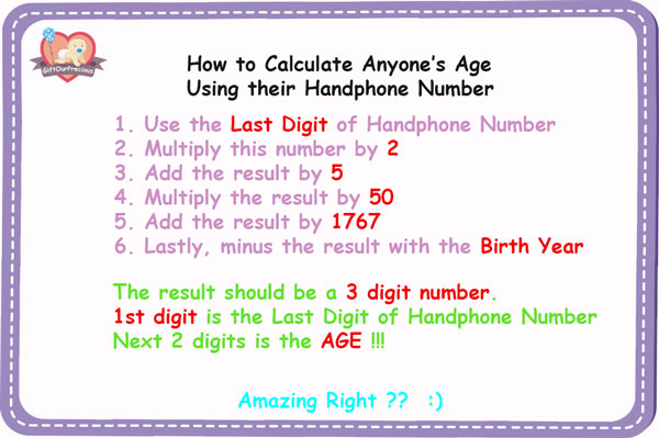 How to Calculate Your Age using Your Handphone Number