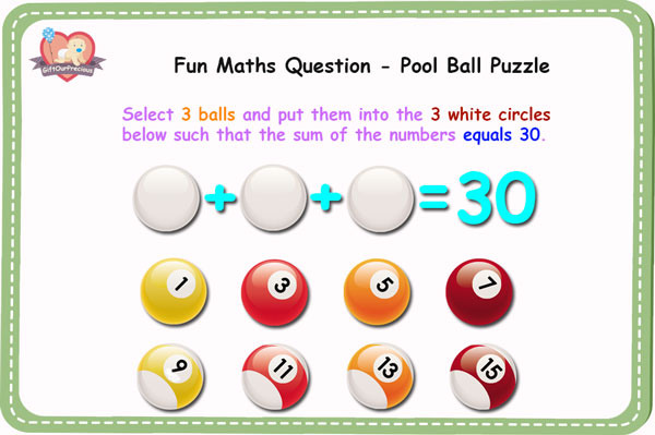 Fun Maths Question - Pool Ball Puzzle