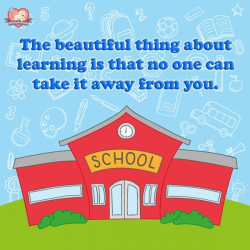 The beautiful thing about learning is that no one can take it away from you.