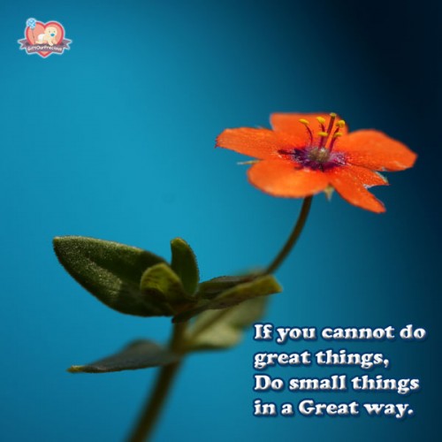 If you cannot do great things, Do small things in a Great way.