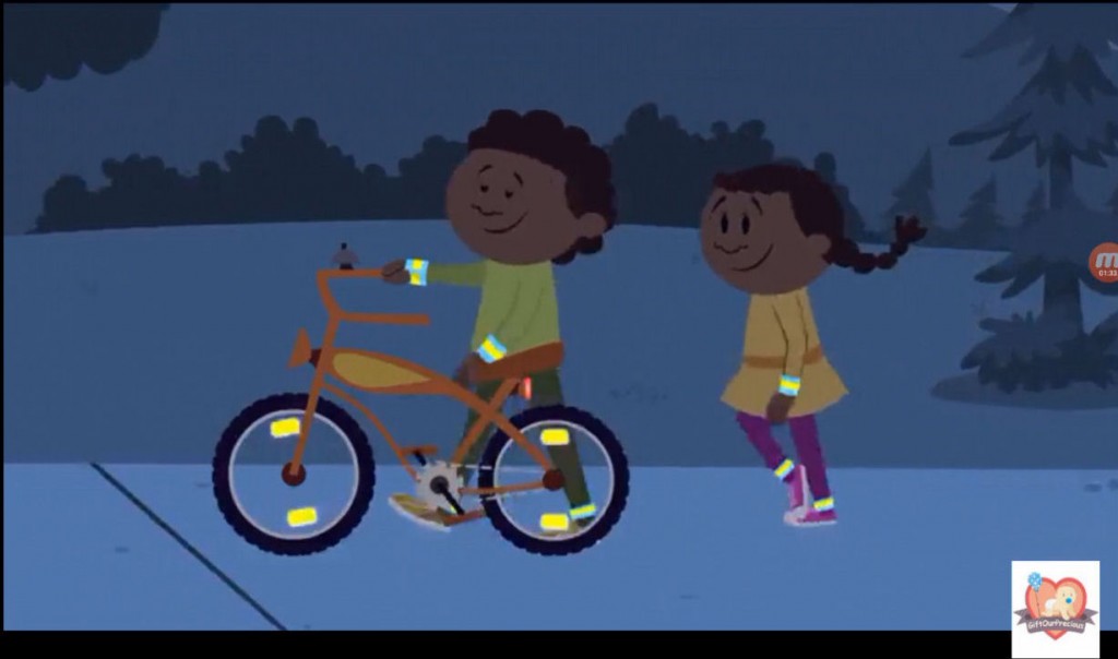 Kids Learn Safety Music Video - ABC Mouse - wear reflector at night riding 7