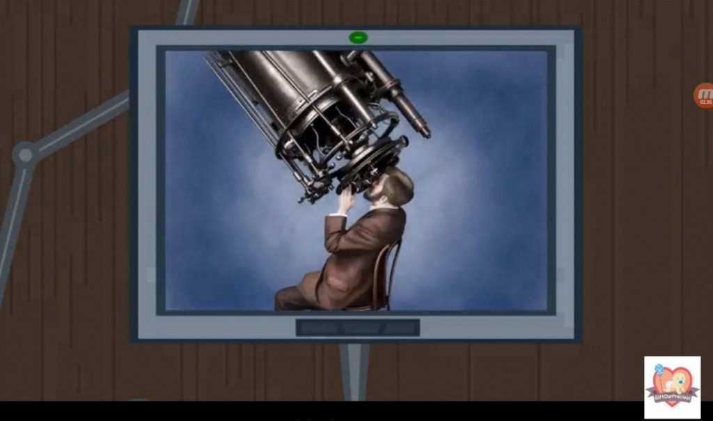 Learn about Stars in the Sky for Kids -astronomer looking through big telescope 7
