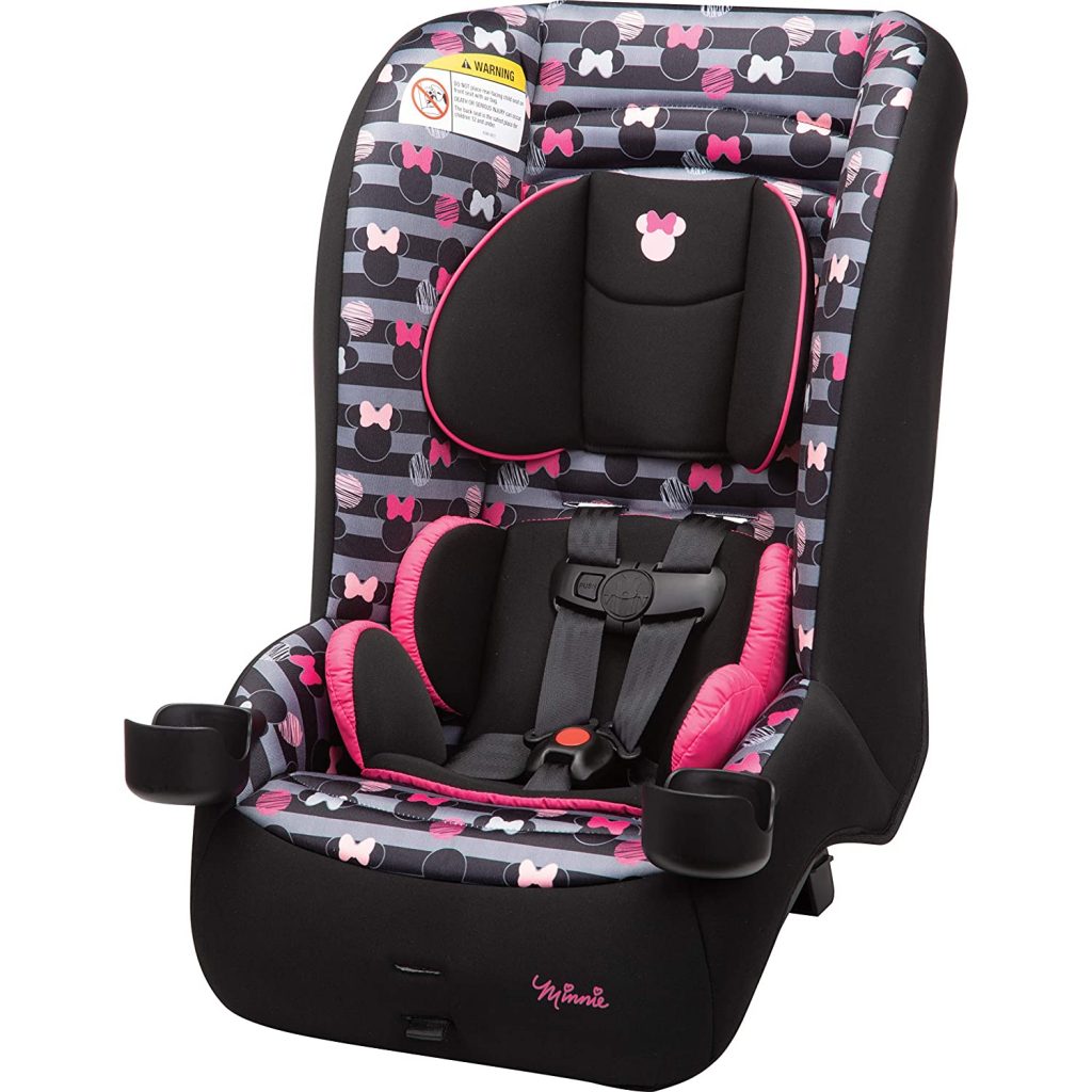 Disney Baby Jive 2 in 1 Convertible Car Seat,Rear-Facing 5-40 pounds and Forward-Facing 22-65 pounds, Minnie Stripes