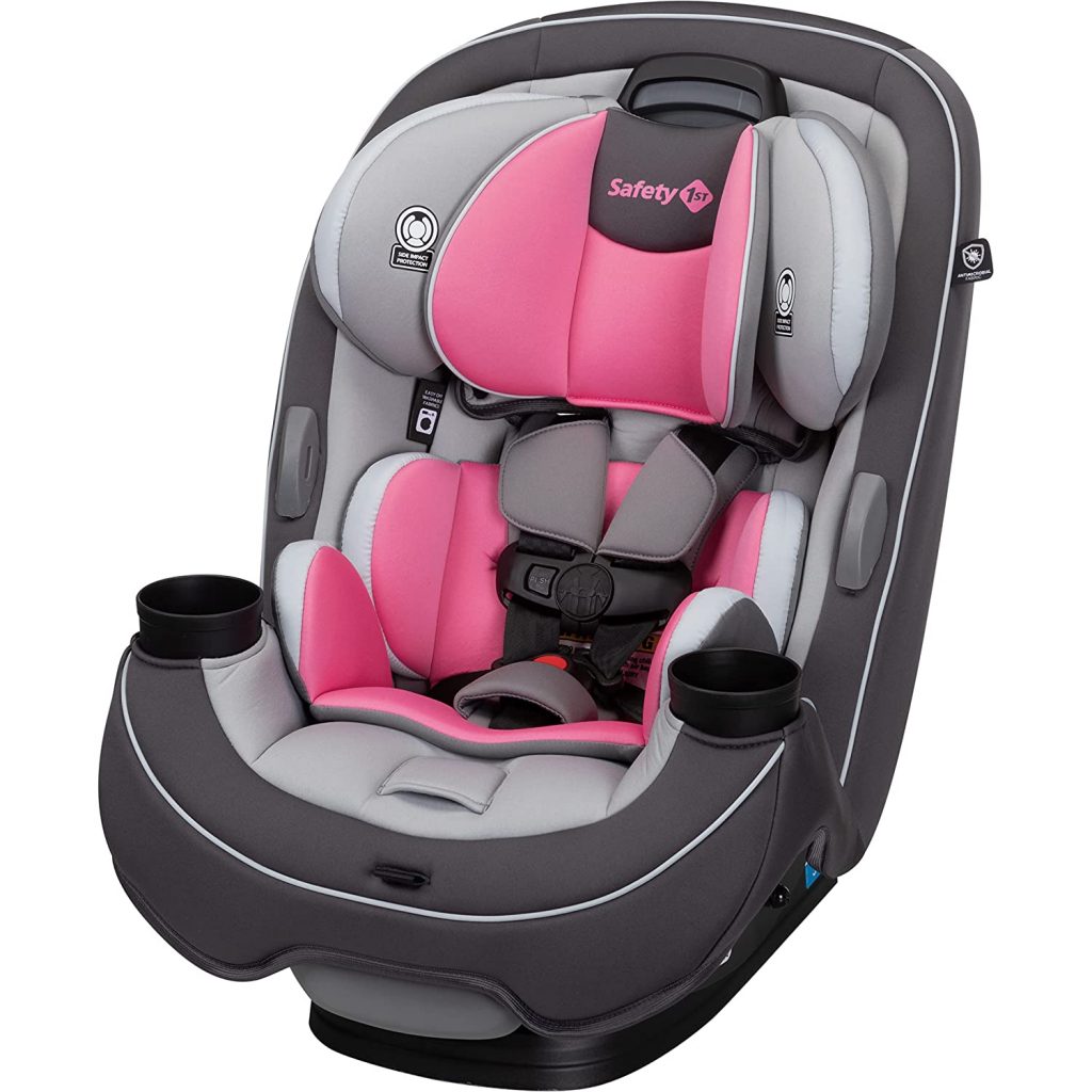 Safety 1st Grow and Go All-in-One Convertible Car Seat, Rear-facing 5-40 pounds, Forward-facing 22-65 pounds, and Belt-positioning booster 40-100 pounds, Carbon Rose